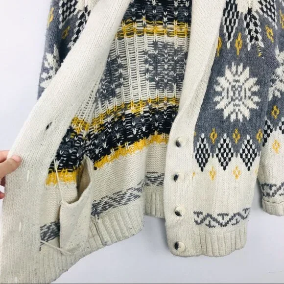 Topshop Wool Blend Knitted Oversized Button Up Sweater Cardigan  Women size 6 - Picture 11 of 16